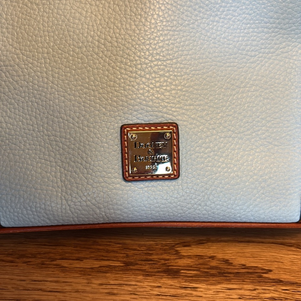 Dooney & Bourke Blue and Brown Crossbody Bag with Leather Trim - Picture 9 of 11